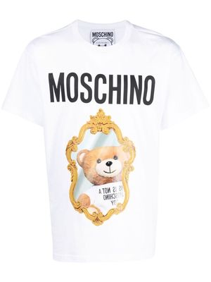 Moschino Mirror Teddy logo T-shirt - White