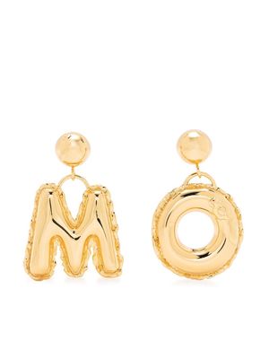 Moschino MO lettering drop earrings - Gold