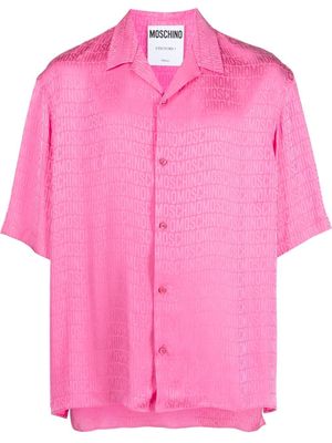 Moschino monogram-jacquard camp-collar shirt - Pink