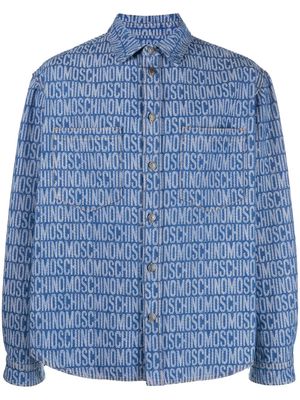 Moschino monogram-jacquard denim shirt - Blue