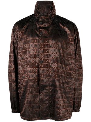 Moschino monogram-jacquard hooded jacket - Brown