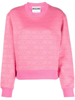 Moschino monogram-jacquard long-sleeve sweatshirt - Pink