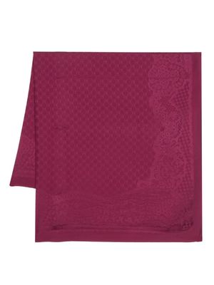 Moschino monogram-jacquard silk scarf - Purple