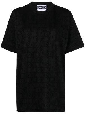 Moschino monogram-jacquard T-shirt - Black