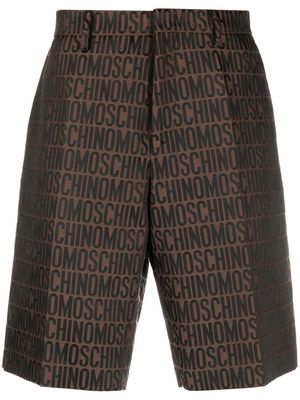 Moschino monogram-jacquard tailored shorts - Brown