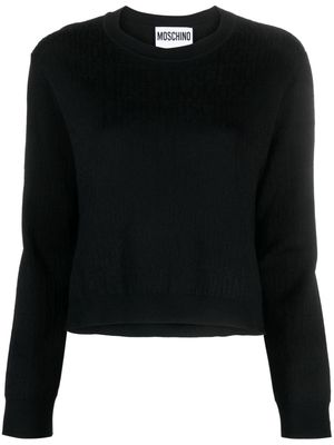Moschino monogram-jacquard virgin-wool jumper - Black