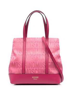 Moschino monogram-pattern print tote bag - Pink