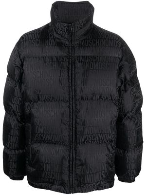 Moschino monogram-pattern puffer jacket - Black