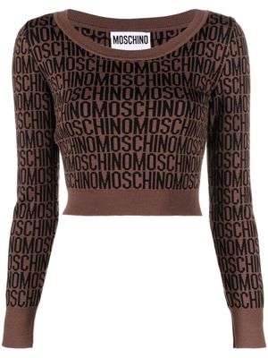 Moschino monogram-print jumper - Brown