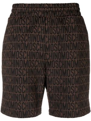 Moschino monogram-print track shorts - Brown