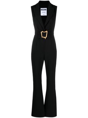 Moschino Morphed buckled crepe jumpsuit - Black