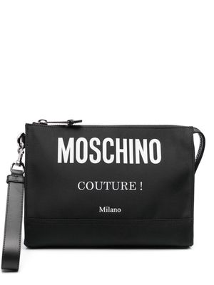 Moschino Moschino Couture-print clutch bag - Black
