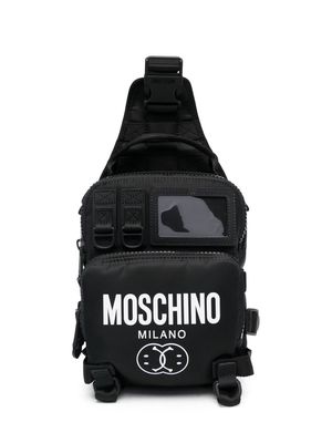 Moschino multi-pocket crossbody backpack - Black