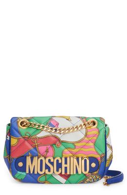 Moschino Nautical Print Leather Shoulder Bag in Fantasy Print Only One Colour