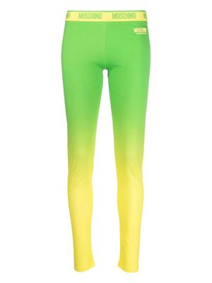 Moschino ombré effect logo leggings - Green