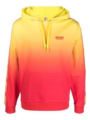 Moschino ombré logo-tape hoodie - Yellow