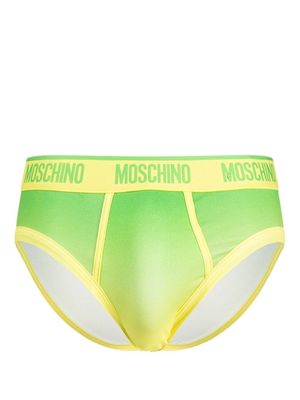 Moschino ombré logo-waistband briefs - Green