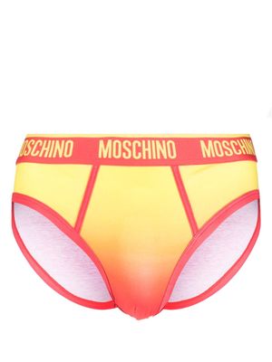 Moschino ombré logo-waistband briefs - Yellow