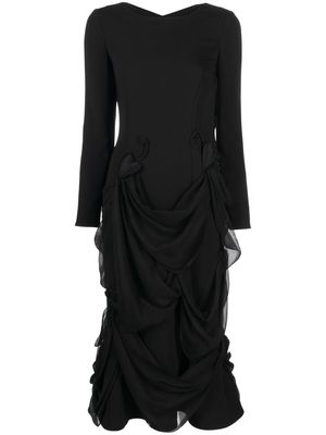Moschino padded hearts stretch-cady dress - Black
