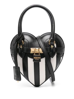 Moschino padlock-detail leather tote bag - Black
