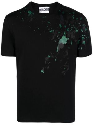 Moschino paint-splatter logo-print T-shirt - Black