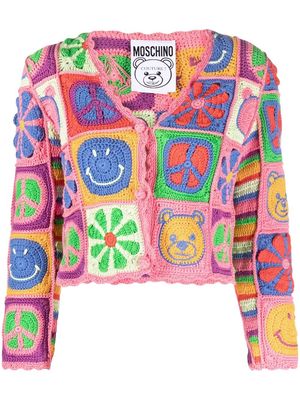 Moschino panelled crochet cardigan - Pink