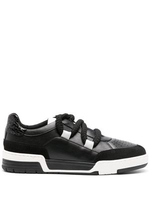 Moschino panelled faux-leather sneakers - Black