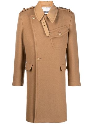 Moschino panelled wool-blend single-breasted coat - Neutrals