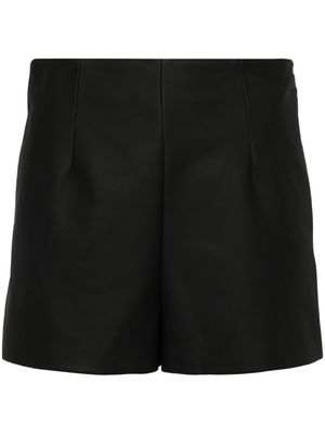 Moschino patch-detail leather shorts - Black
