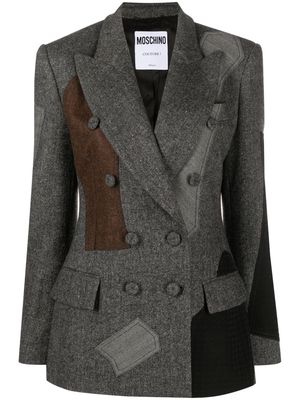 Moschino patchwork double-breasted blazer - Grey