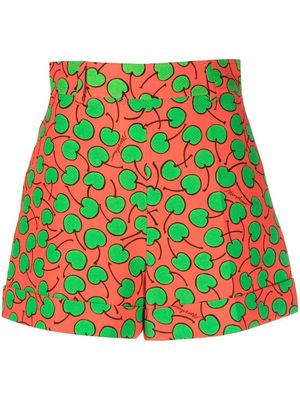 Moschino patterned mini shorts - Orange