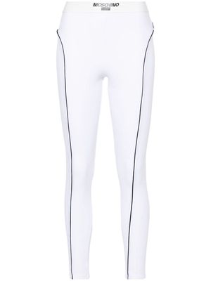Moschino piped-trim performance leggings - White