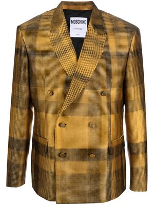 Moschino plaid-check double-breasted blazer - Yellow