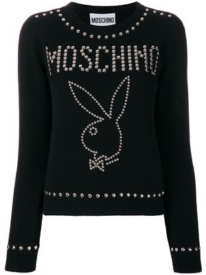 Moschino playboy bunny studded jumper - Black
