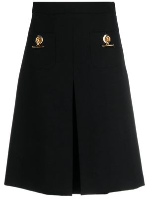 Moschino pleated A-line midi skirt - Black