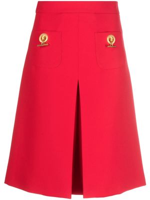 Moschino pleated A-line midi skirt - Red