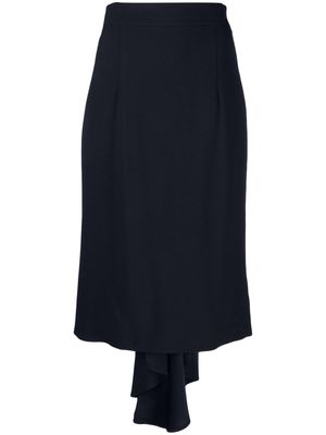 Moschino pleated asymmetric midi skirt - Blue