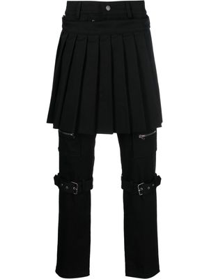 Moschino pleated skirt-detail trousers - Black