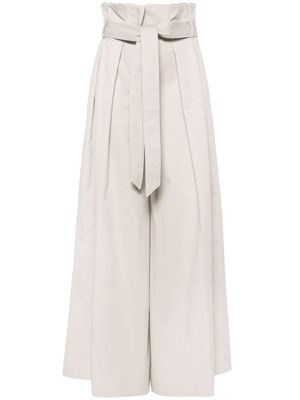 Moschino pleated twill wide trousers - Neutrals