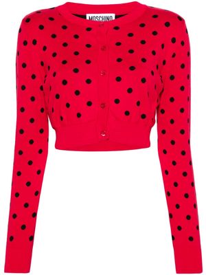 Moschino polka-dot cotton cardigan - Red