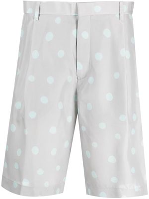 Moschino polka dot-print silk shorts - Grey