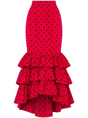 Moschino polka-dot ruffled skirt - Red