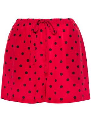 Moschino polka-dot silk shorts - Red