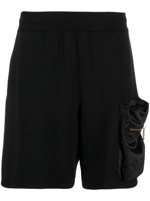 Moschino pouch-pocket cotton-blend track shorts - Black