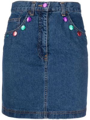 Moschino Pre-Owned 1990s button detailing denim skirt - Blue