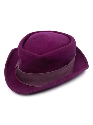 Moschino Pre-Owned 2000s bow-detailed wool hat - Purple