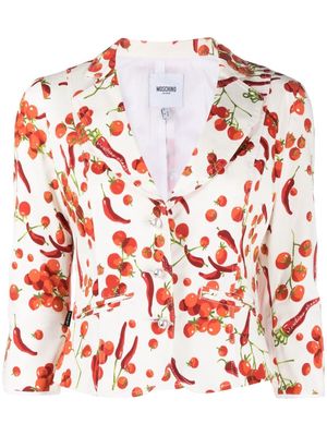 Moschino Pre-Owned 2000s fruit-print single-breasted jacket - White