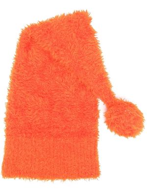 Moschino Pre-Owned 2000s fur-effect pompom beanie - Orange
