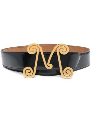 Moschino Pre-Owned 2000s logo-buckle belt - Black
