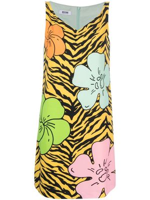 Moschino Pre-Owned 2000s tiger floral-print dress - Blue